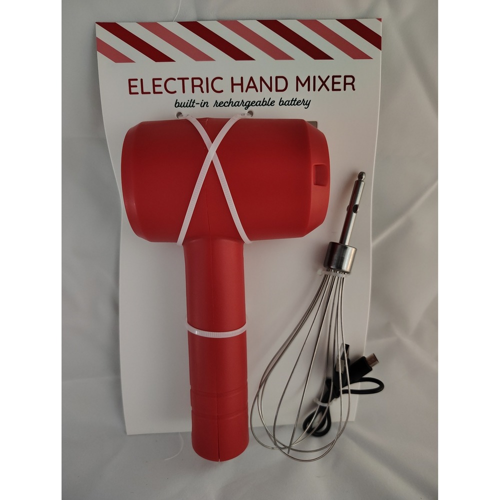 Electric Hand Mixer Cordless Rechargeable Whisk Kitchen Baking Tool Red New‎